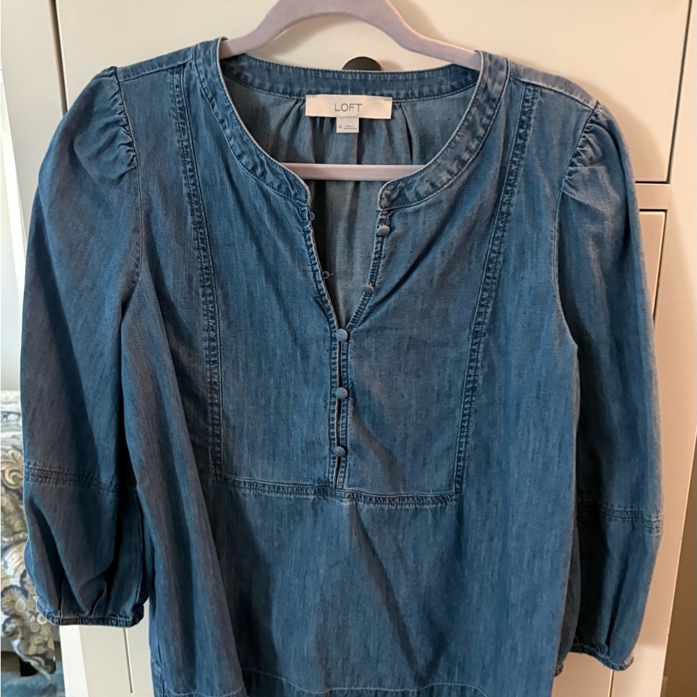 LOFT Blue Denim Shirt